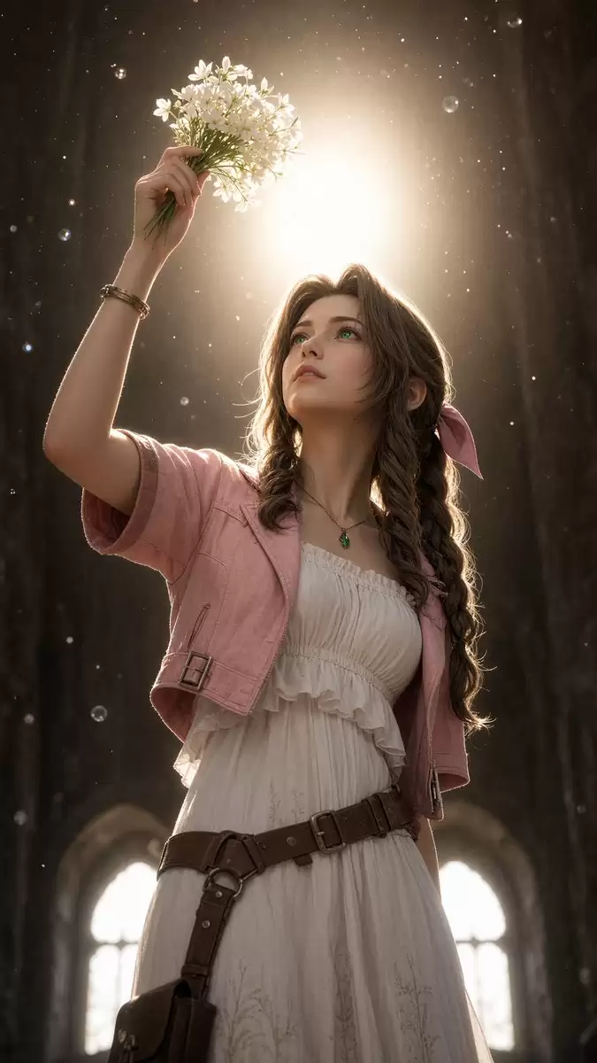 Aerith Cathedral Flower Portrait