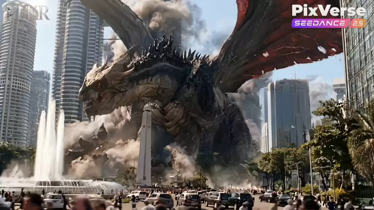Colossal Dragon Disaster Scene Prompt