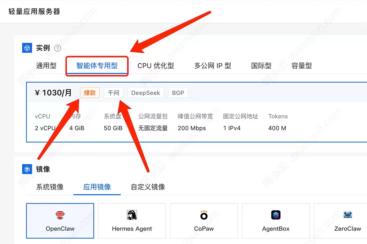 阿里云轻量应用服务器：智能体专用型实例，自带Tokens首页5折Agent 应用开发包