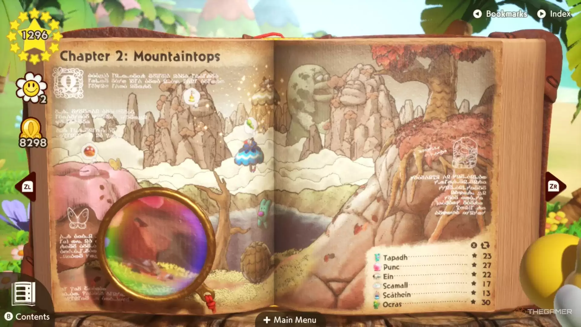 如何获取《Yoshi and the Mysterious Book》中山顶区域的所有笑脸花