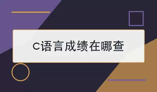 c语言成绩在哪查