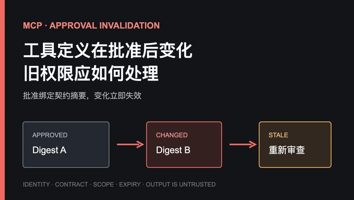 MCP 工具定义在用户批准后发生变化时应如何处理？