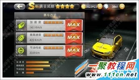 天天飞车S级黄金威酷属性介绍