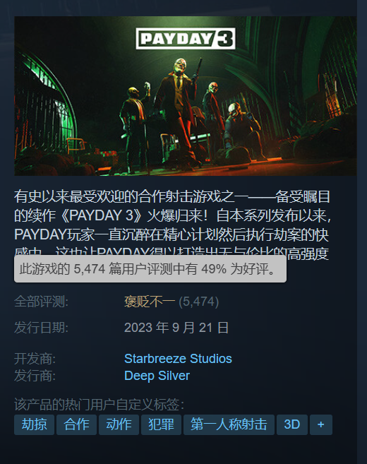 《收获日3》Steam评价褒贬不一