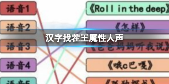 《汉字找茬王》魔性人声听音连梗曲怎么过