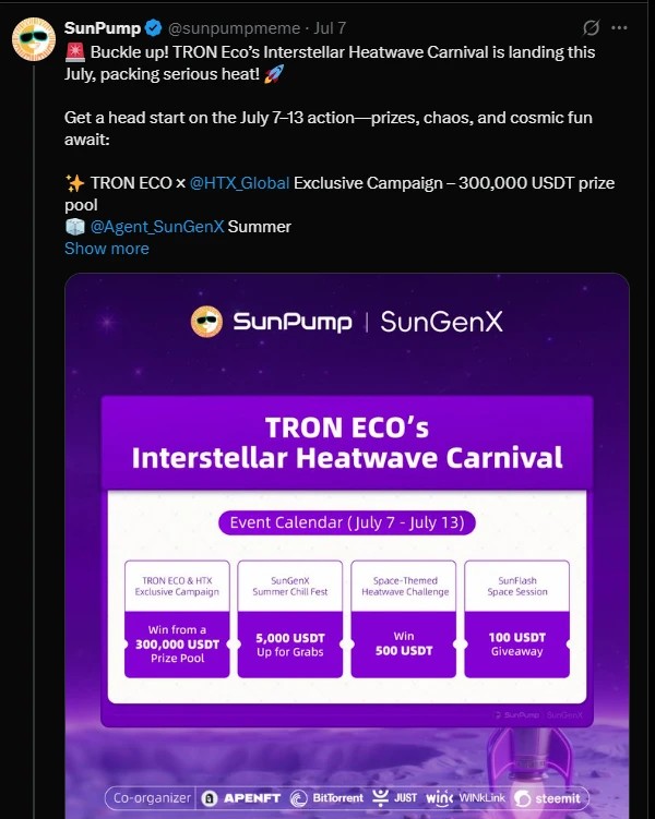 波场TRON ECO联合HTX发起“火星登天计划”：超30万USDT空投盛宴点燃生态热浪，解锁生态与CEX协作新范式