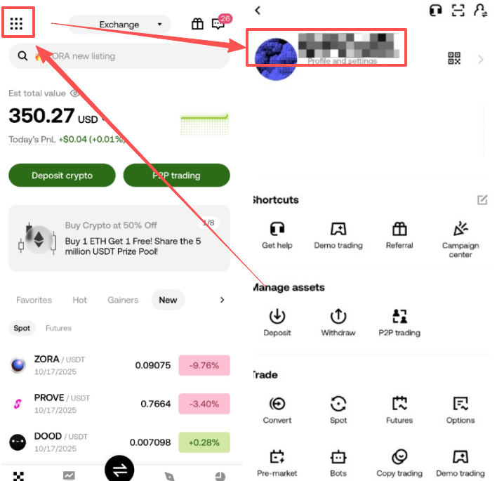 欧易APP设置语言为中文