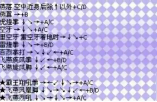 拳皇97风云再起全人物出招表汇总9
