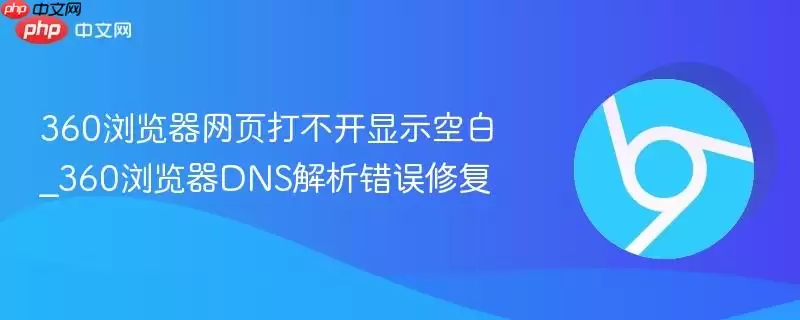 360浏览器网页打不开显示空白_360浏览器dns解析错误修复