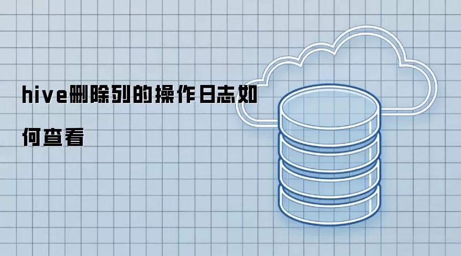 hive删除列的操作日志如何查看