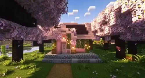 我的世界简单樱花小屋 我的世界简单樱花小屋