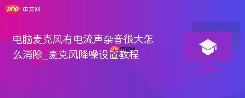电脑麦克风有电流声杂音很大怎么消除_麦克风降噪设置教程