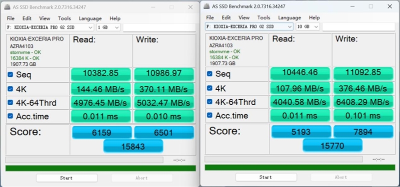 可能是综合性能最强的PCIe 5.0 SSD!铠侠EXCERIA PRO G2 2TB评测:AIDA64线性写入全程不掉速