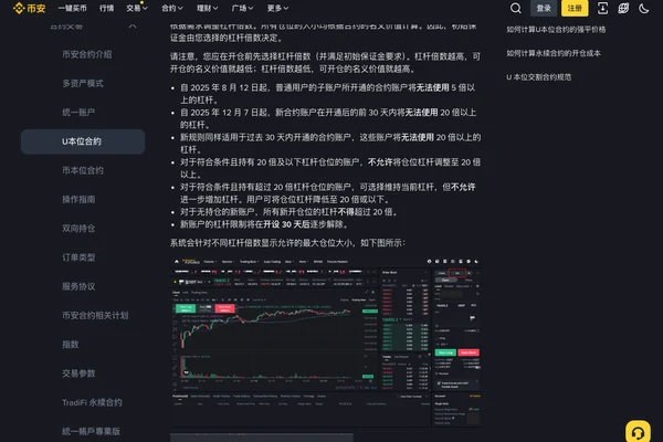币安帮助中心 U 本位合约杠杆和保证金说明
