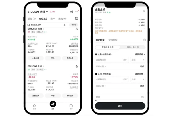 OKX 合约仓位页添加止盈止损设置