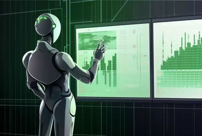 AI 机器人 人工智能 (3)数据分析 (图片来源:AI合成) AI 机器人 人工智能 (3)数据分析
