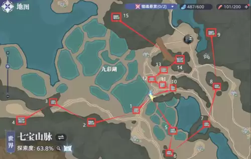 斗罗大陆猎魂世界七宝山脉宝箱分布图1