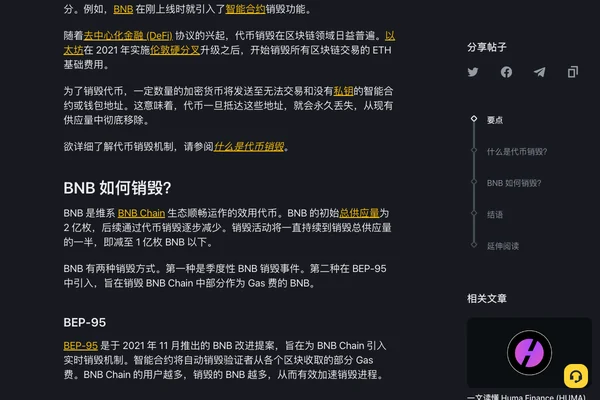 BNB 自动销毁和实时销毁机制说明
