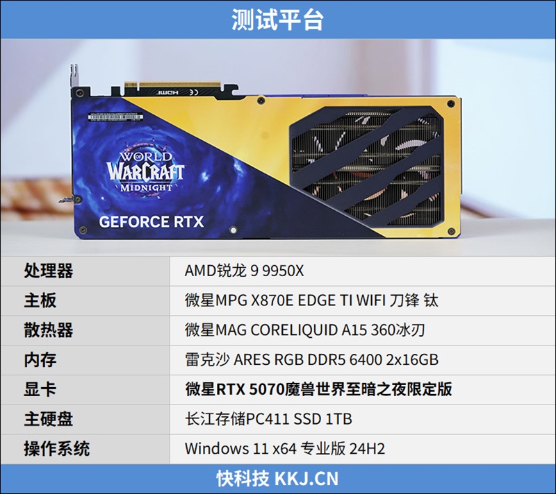 选择虚空还是圣光?微星RTX 5070魔兽世界至暗之夜联名显卡评测:设计精致性能强劲 陪你继续征战艾泽拉斯