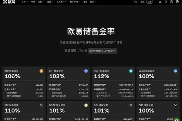 OKX 储备证明详情页面截图