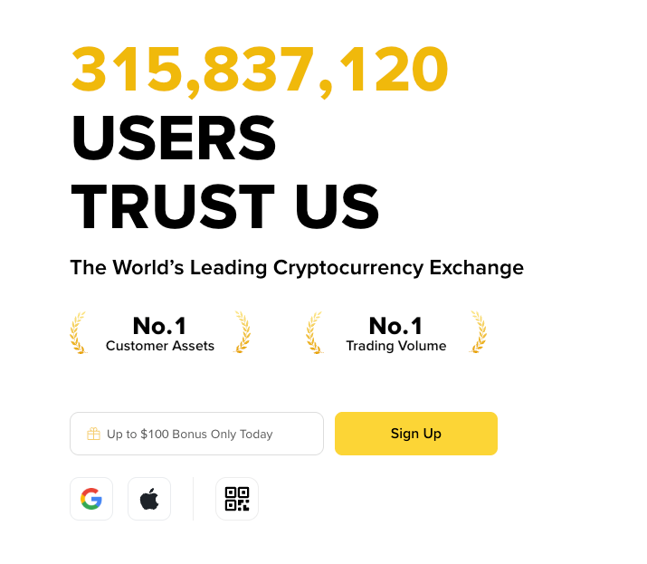 币安官方注册欢迎页与 Sign Up 按钮