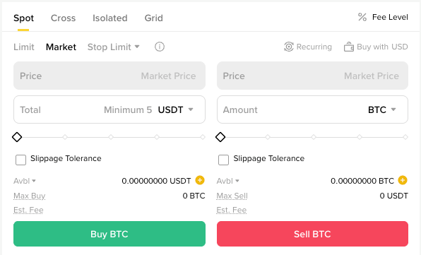 币安现货交易的订单类型与买卖面板