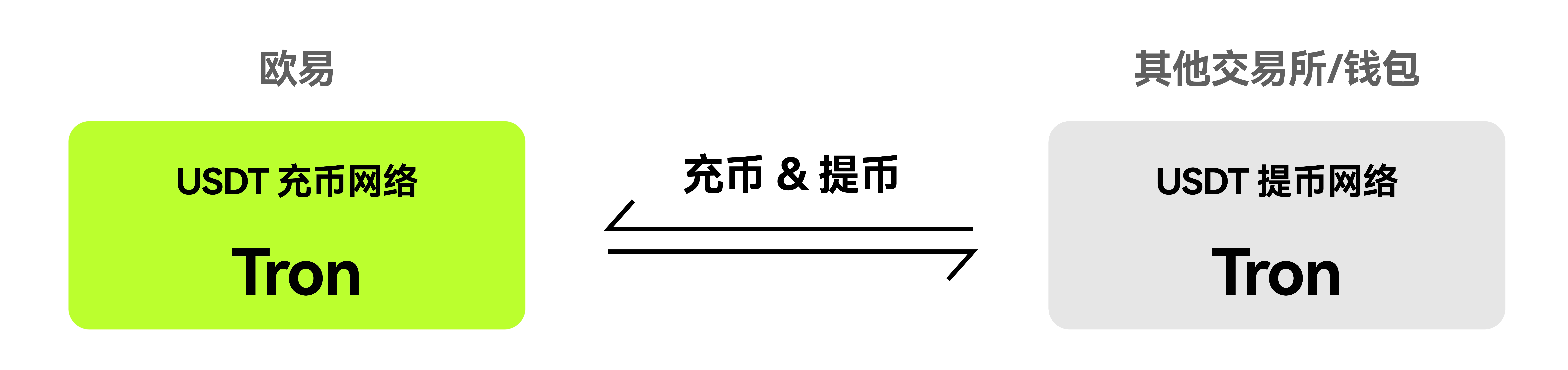 OKX USDT 充值网络页面截图,展示新手转账前需要核对币种和网络