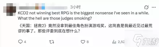 《天国拯救2》空手而归遭争议!你认为它该拿奖吗?