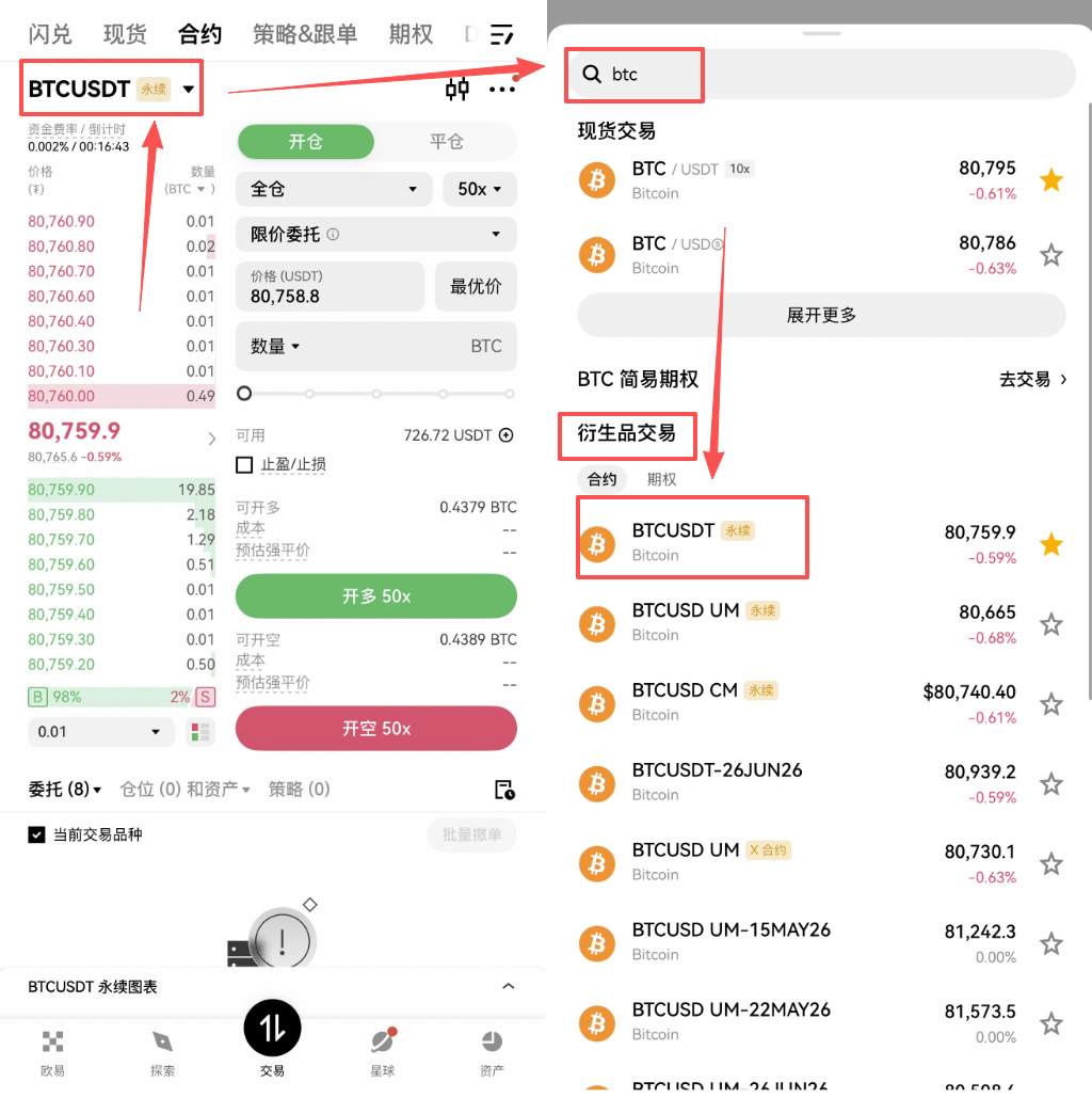 欧易合约怎么玩？2026年BTC永续合约开仓止盈止损操作方法