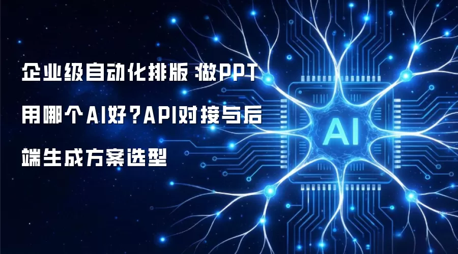 企业级自动化排版:做PPT用哪个AI好?API对接与后端生成方案选型