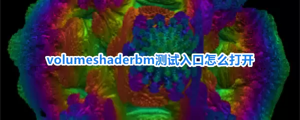 volumeshaderbm测试入口怎么打开