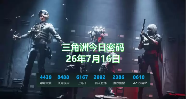 三角洲每日密码26年最新分享:7.16全地图今日密码、特情处制造物品是什么?