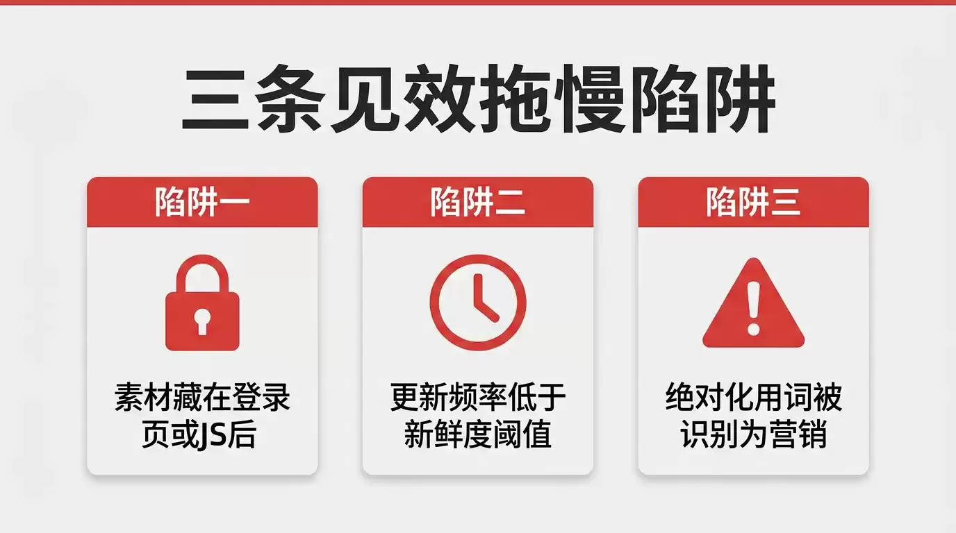 三条见效拖慢陷阱