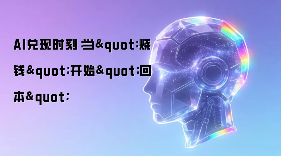 AI兑现时刻：当"烧钱"开始"回本"有哪些重点-关键信息和实际影