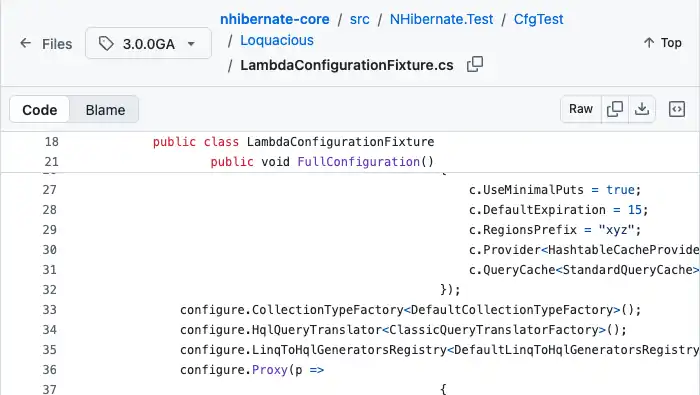 NHibernate 3.0.0GA 官方测试中的 lambda 配置