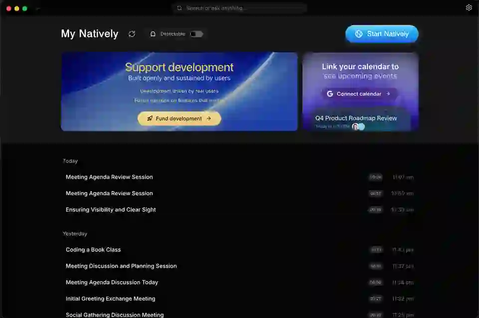 Natively-AI-assistant/natively-cluely-ai-assistant 项目截图 1