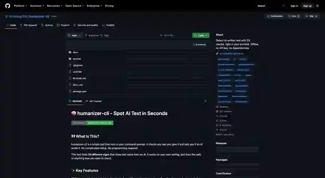 Arindaag760/humanizer-cli 项目截图 1