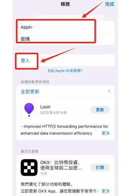 苹果 App Store 应用账户验证页面的实际截图